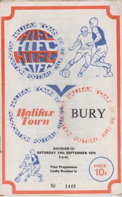 Halifax Town v Bury 14-Sep-1974