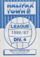 Halifax Town v Cambridge United 14-Apr-1987