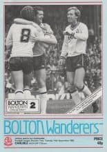 Bolton Wanderers v Carlisle United 14-Sep-1982