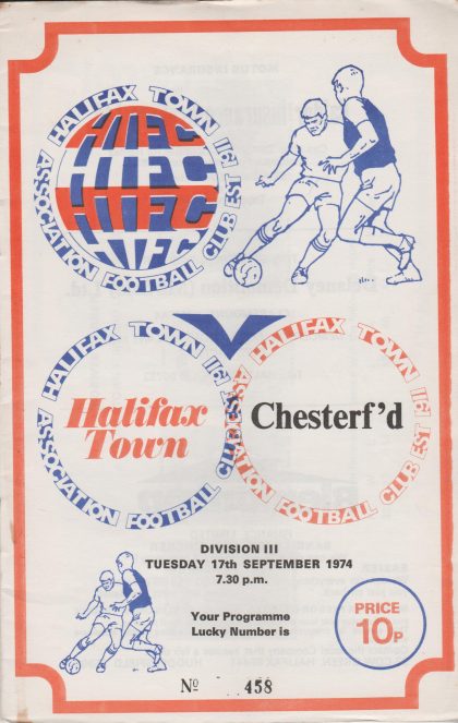 Halifax Town v Chesterfield 17-Sep-1974
