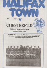 Halifax Town v Chesterfield  30-Mar-1976
