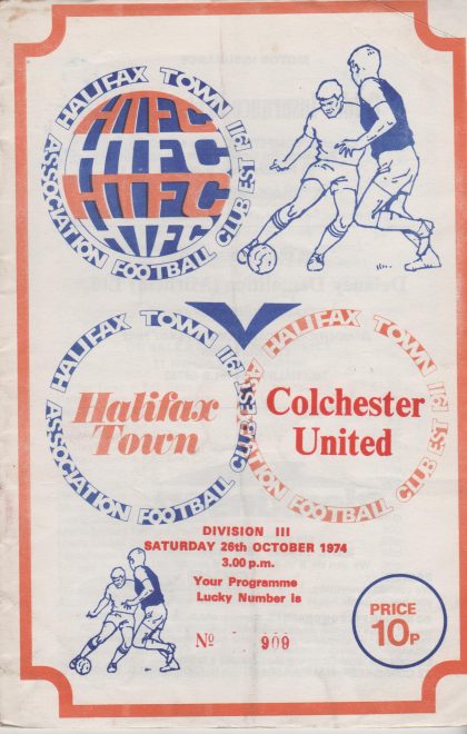 Halifax Town v Colchester United 26-Oct-1974