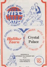 Halifax Town v Crystal Palace  31-Aug-1974