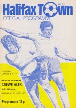 Halifax Town v Crewe Alexandra 10-Sep-1977