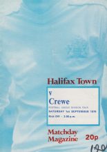 Halifax Town v Crewe Alexandra 01-Sep-1979