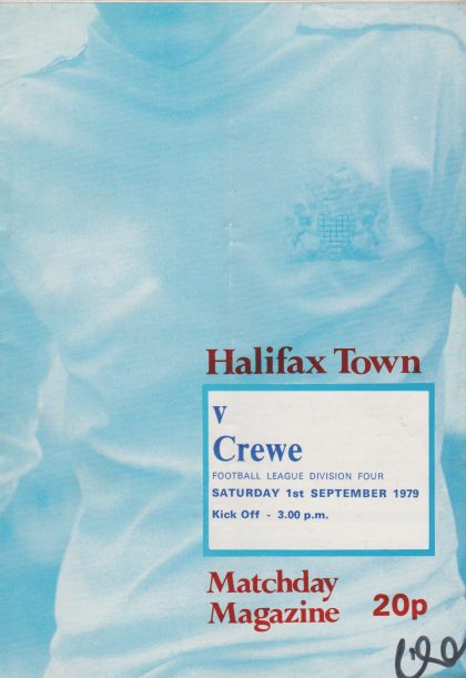 Halifax Town v Crewe Alexandra 01-Sep-1979