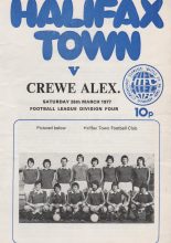 Halifax Town v Crewe Alexandra 26-Mar-1977