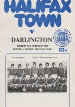 Halifax Town v Darlington  14-Feb-1977