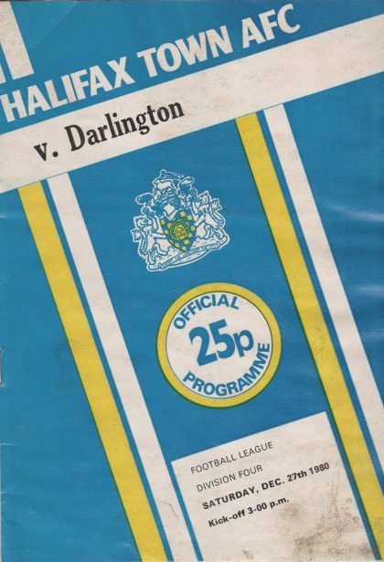 Halifax Town v Darlington  27-Dec-1980