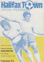 Halifax Town v Darlington  07-Mar-1978