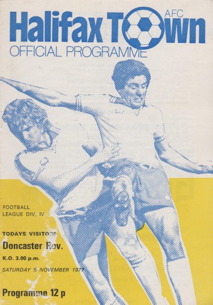 Halifax Town v Doncaster Rovers 05-Nov-1977