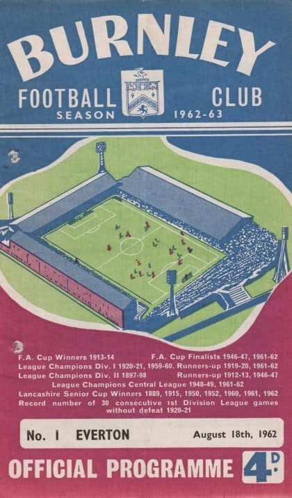 Burnley v Everton 18-Aug-1962