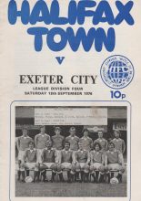 Halifax Town v Exeter City  18-Sep-1976