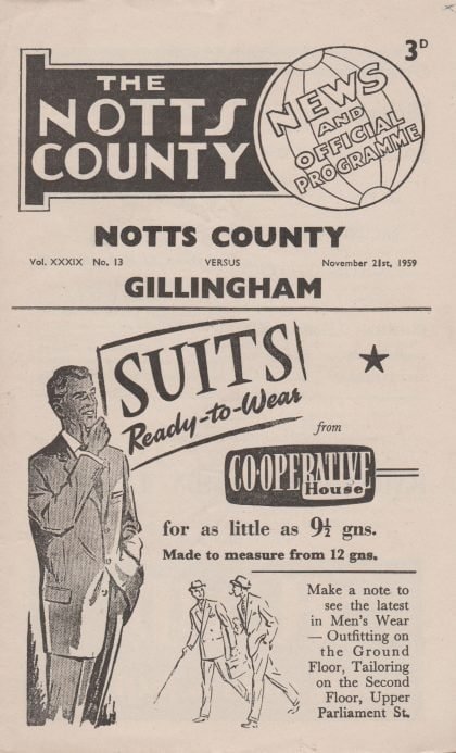 Notts County v Gillingham  21-Nov-1959