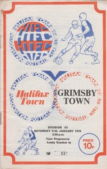 Halifax Town v Grimsby Town  11-Jan-1975
