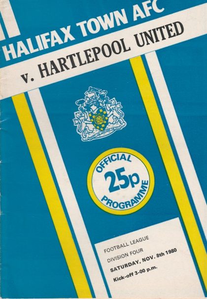 Halifax Town v Hartlepool United 08-Nov-1980