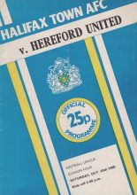 Halifax Town v Hereford United 25-Oct-1980