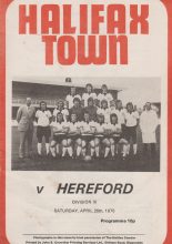 Halifax Town v Hereford United 26-Apr-1975