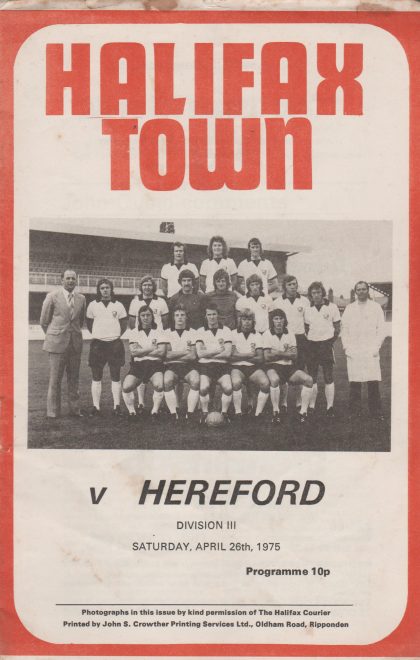 Halifax Town v Hereford United 26-Apr-1975