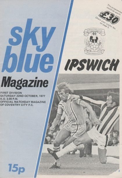 Coventry City v Ipswich Town 22-Oct-1977