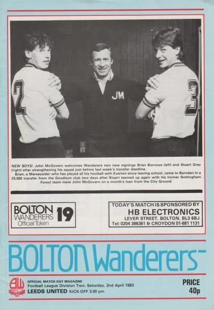 Bolton Wanderers v Leeds United 02-Apr-1983