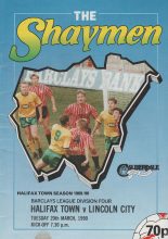 Halifax Town v Lincoln City  20-Mar-1990