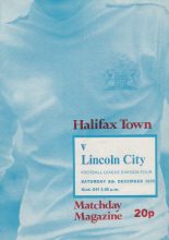 Halifax Town v Lincoln City  08-Dec-1979