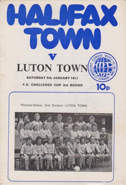 Halifax Town v Luton Town  08-Jan-1977