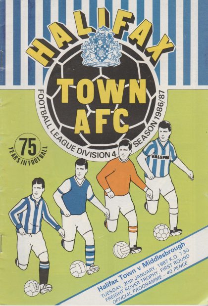 Halifax Town v Middlesbrough 20-Jan-1987