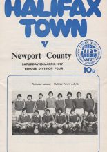 Halifax Town v Newport County 30-Apr-1977