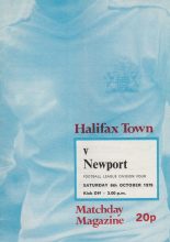 Halifax Town v Newport County 06-Oct-1979