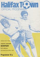 Halifax Town v Newport County 08-Apr-1978