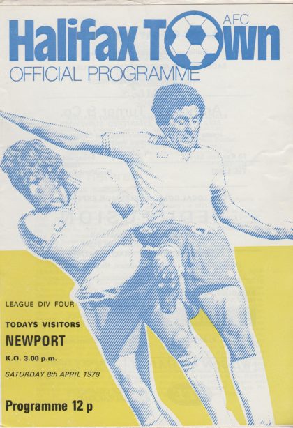 Halifax Town v Newport County 08-Apr-1978