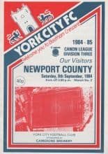 York City v Newport County 08-Sep-1984