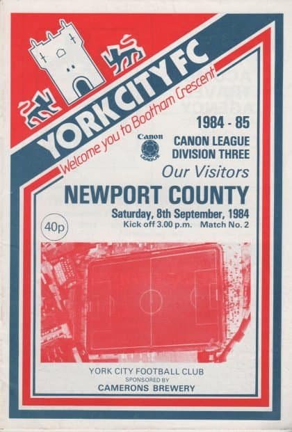 York City v Newport County 08-Sep-1984
