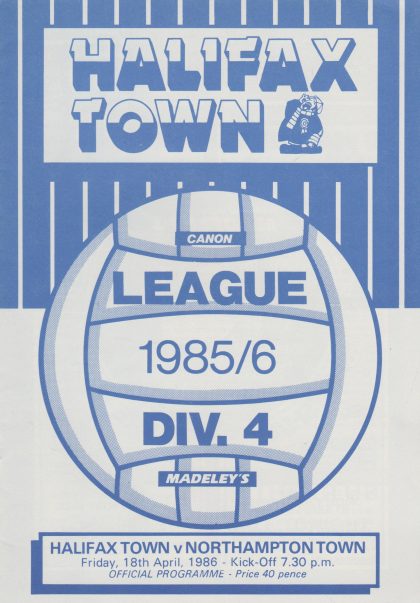 Halifax Town v Northampton Town  18-Apr-1986