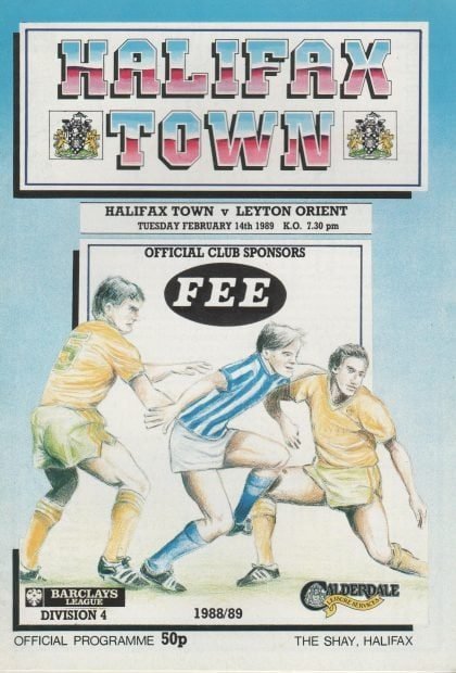 Halifax Town v Leyton Orient  14-Feb-1989
