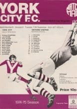 York City v Oxford United 17-Sep-1974