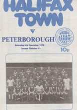 Halifax Town v Peterborough United 06-Dec-1975