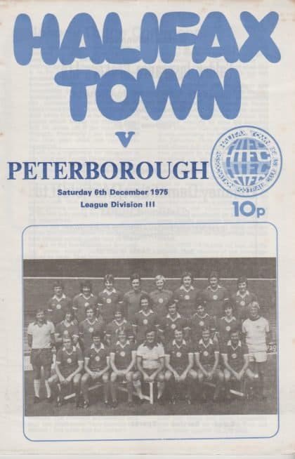Halifax Town v Peterborough United 06-Dec-1975