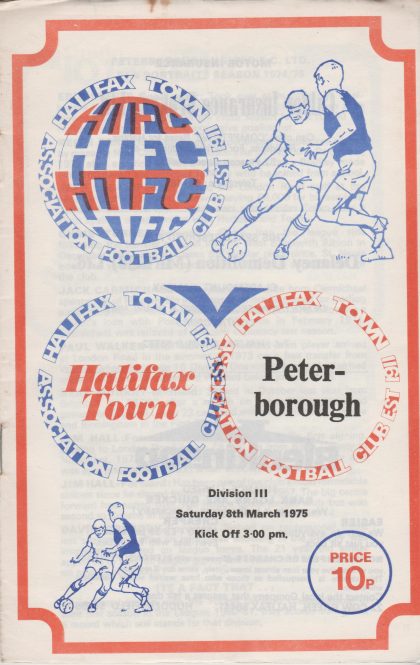 Halifax Town v Peterborough United 08-Mar-1975