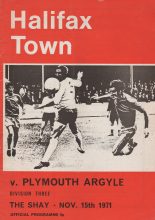 Halifax Town v Plymouth Argyle  15-Nov-1971