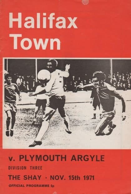 Halifax Town v Plymouth Argyle  15-Nov-1971