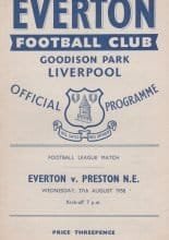 Everton v Preston North End 27-Aug-1958