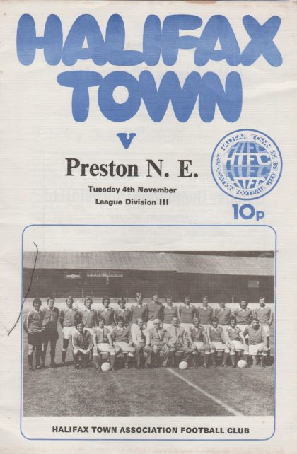 Halifax Town v Preston North End  04-Nov-1975