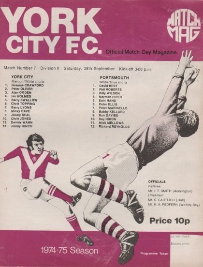 York City v Portsmouth 28-Sep-1974