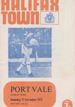 Halifax Town v Port Vale 17-Nov-1973