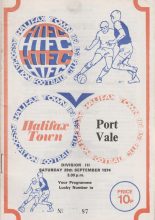 Halifax Town v Port Vale 28-Sep-1974