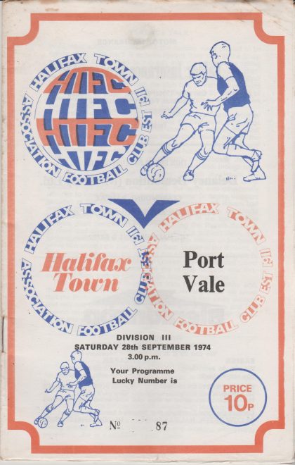 Halifax Town v Port Vale 28-Sep-1974