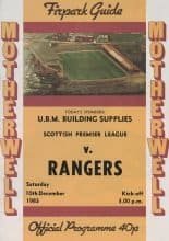Motherwell v Glasgow Rangers 10-Dec-1983